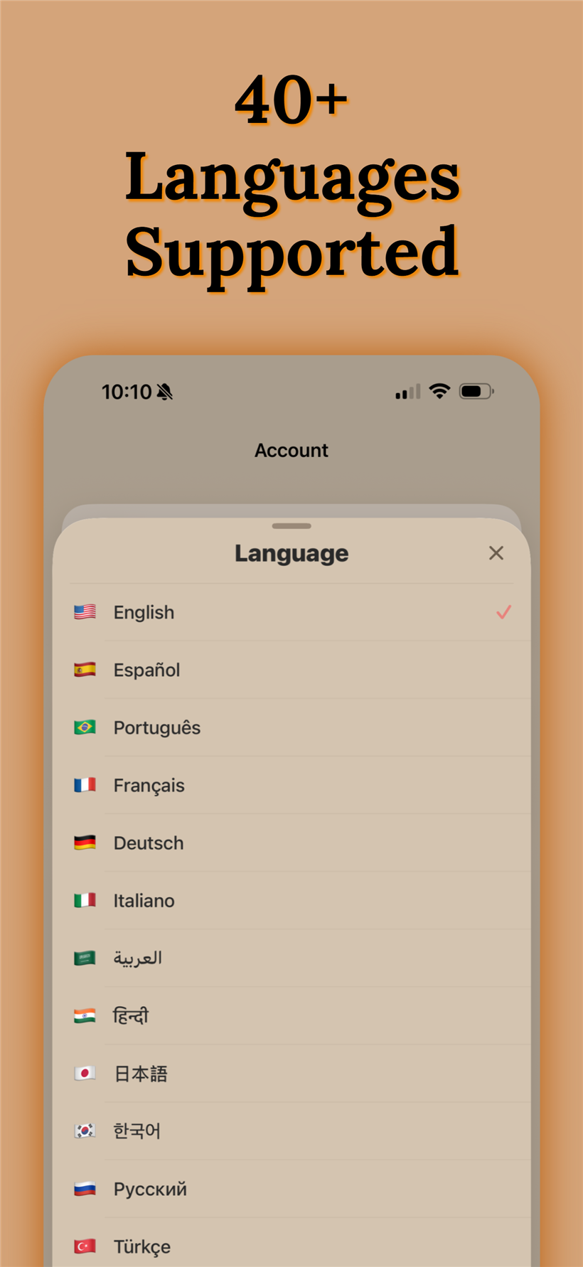 40+ languages supported